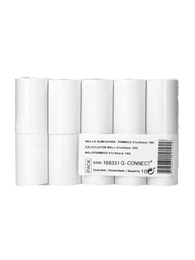 Rollo sumadora termico greening 57 mm ancho x 35 mm diametro para tpv sin bisfenol a papel de 70 g/m2