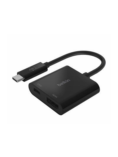 Adaptador belkin avc002btbk usb-c a hdmi + carga 60w color negro