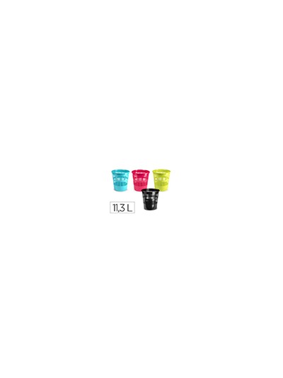 Papelera plastico plastiforte colores surtidos 11,3 litros 275x275x280 mm