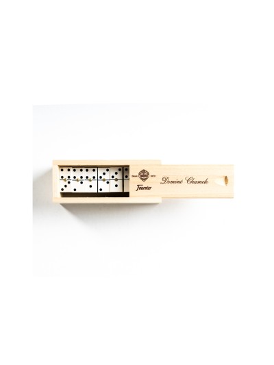 Domino chamelo fournier ficha celuloide en caja de madera