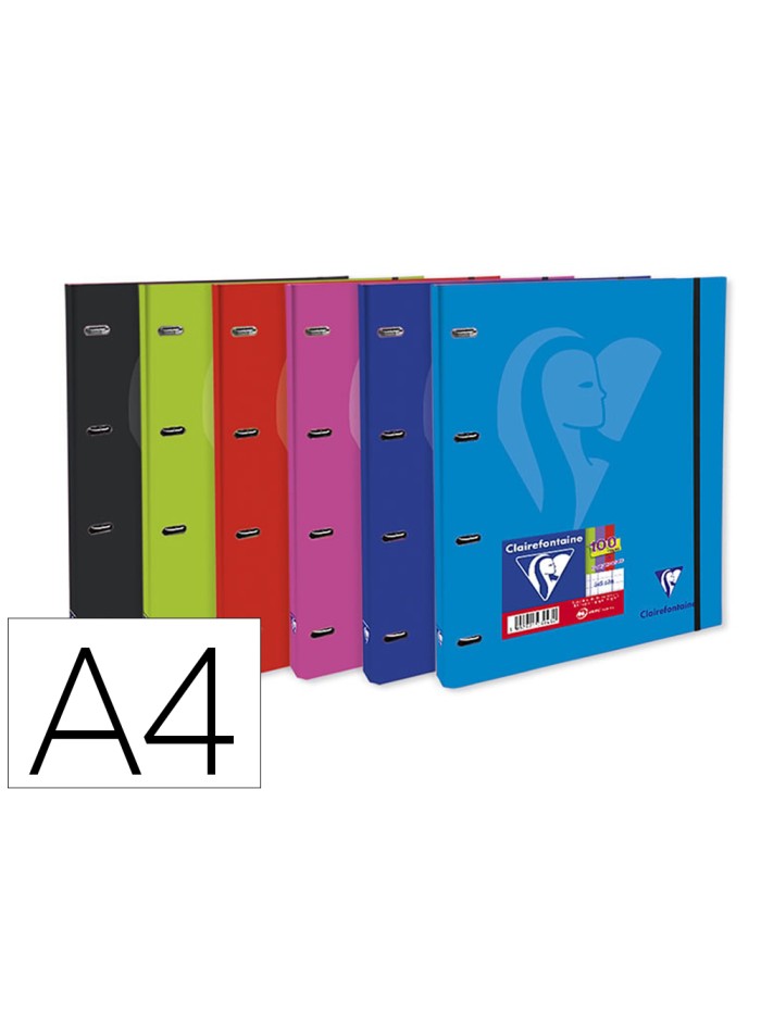 Carpeta clairefontaine mimesys 4 anillas 20 mm carton forrado din a4 con recambio colores surtidos Carpeta clairefontaine mimesys 4 anillas 20 mm carton forrado din a4 con recambio colores surtidos