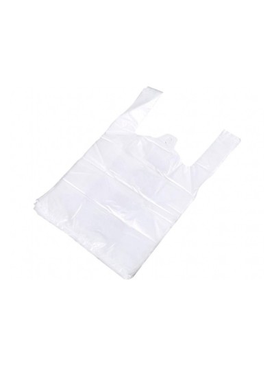 Bolsa camiseta reciclada 70% blanca 50 mc 35x50 cm apta legislacion de bolsas 2021