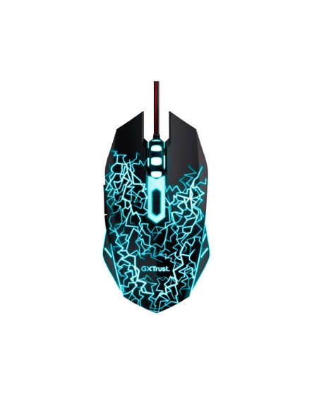 Raton trust gxt105x izza gaming optico luces led 800-4000 ppp 6 botones usb 2.0 cable 1,80 m color negro