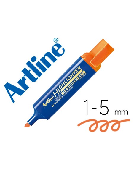 Rotulador artline fluorescente eks-600 naranja punta biselada