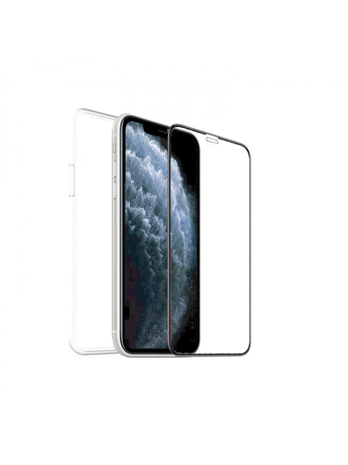 Funda muvit recycletek para apple iphone se - 8 - 7 transparente + protector cristal templado marco negro Funda muvit recycletek para apple iphone se - 8 - 7 transparente + protector cristal templado marco negro