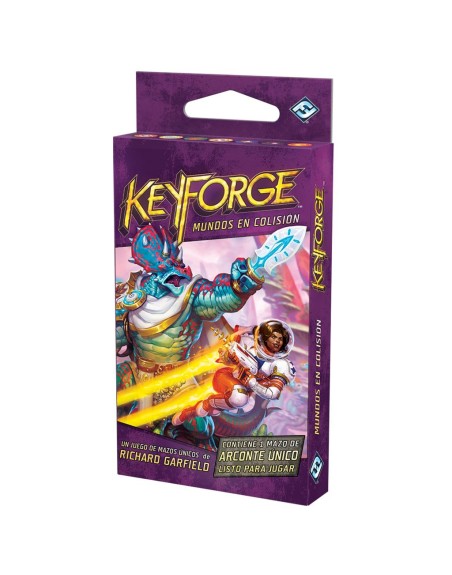 Juego de mesa keyforge mundos en colision mazo pegi 14