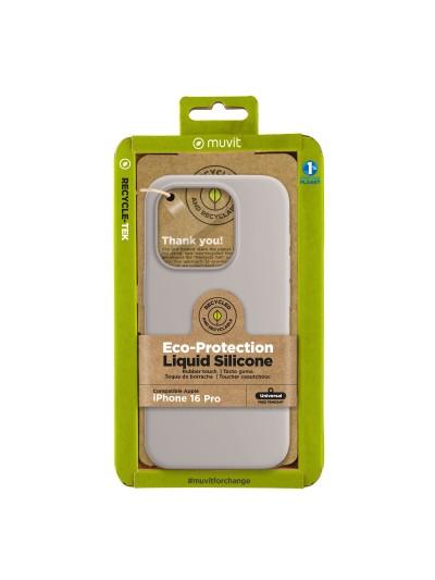 Funda muvit recycletek liquid silicone para apple iphone 16 pro nude