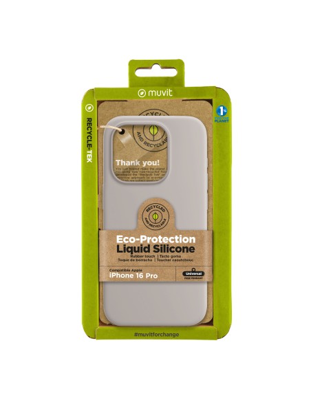 Funda muvit recycletek liquid silicone para apple iphone 16 pro nude