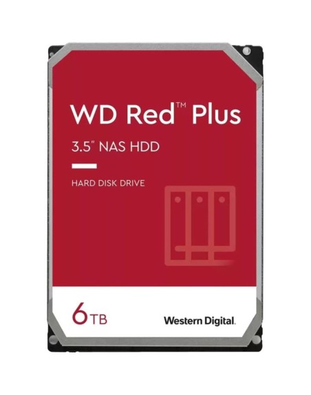Disco duro interno hdd wd western digital nas red plus wd60efpx 6tb 6000gb 3.5 pulgadas sata3 5400rpm 256mb