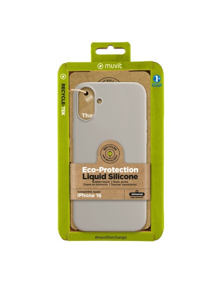 Funda muvit recycletek liquid silicone para apple iphone 16 nude
