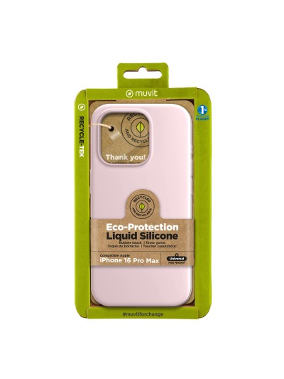 Funda muvit recycletek liquid silicone para apple iphone 16 pro max rosa