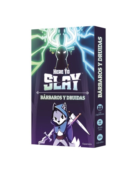 Juego de mesa here to slay expansion barbaros y druidas edad recomendada 10 años