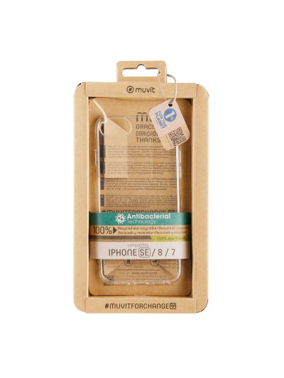 Funda muvit recycletek antibacteriana para apple iphone se - 8 - 7 transparente