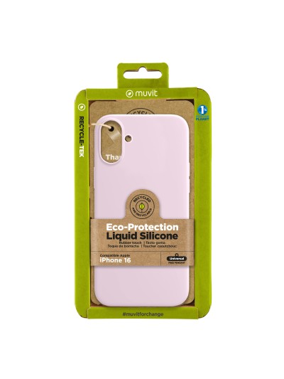 Funda muvit recycletek liquid silicone para apple iphone 16 rosa