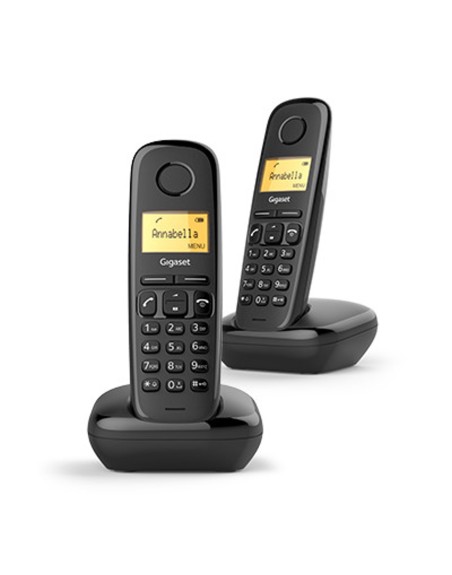 Telefono fijo inalambrico gigaset a170 duo negro 50 numeros agenda - 10 tonos