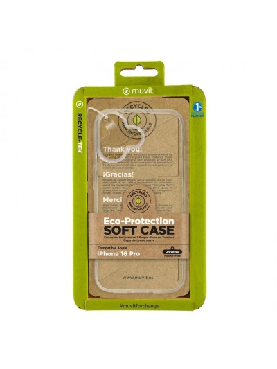 Funda muvit recycletek para apple iphone 16 transparente