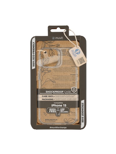 Funda muvit shockproof 2m para apple iphone 15 transparente