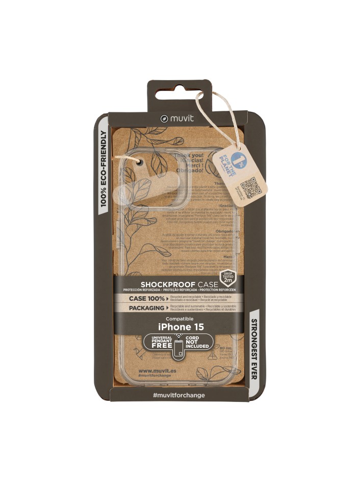Funda muvit shockproof 2m para apple iphone 15 transparente Funda muvit shockproof 2m para apple iphone 15 transparente