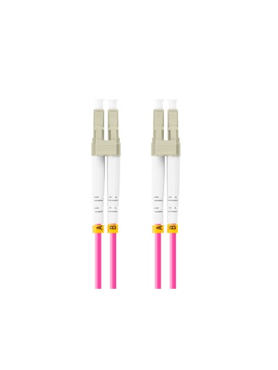 Latiguillo fibra optica lc - upc lanberg 2m multi duplex om4 50 - 125 lszh violeta