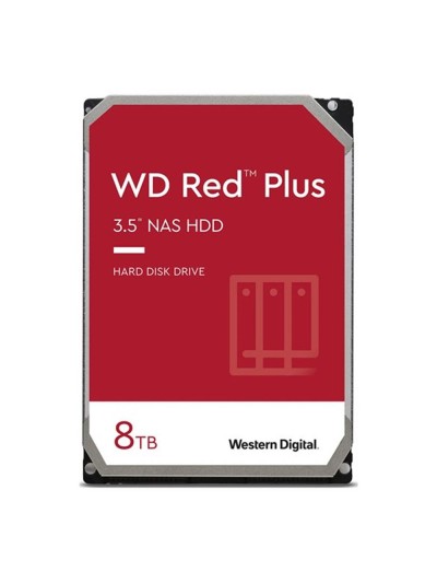 Disco duro interno hdd wd western digital red plus wd80efpx 8tb 3.5 pulgadas sata 6gb - s 5640rpm 256mb