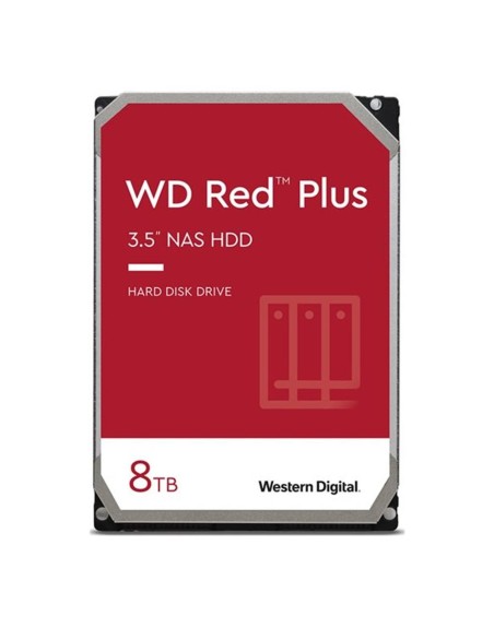 Disco duro interno hdd wd western digital red plus wd80efpx 8tb 3.5 pulgadas sata 6gb - s 5640rpm 256mb