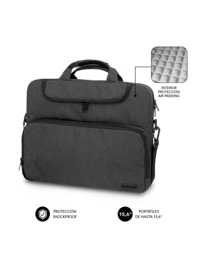 Maletin subblim air padding para portatil 15.6 pulgadas dark grey