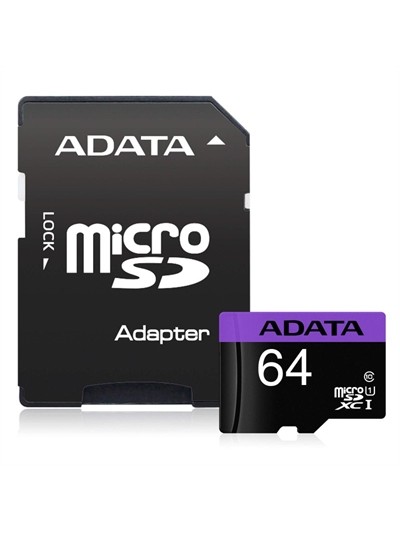 Tarjeta micro sd adata 64gb cl10 + adaptador sd