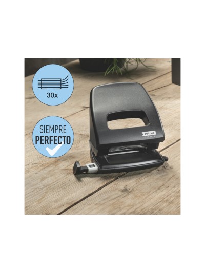 Taladrador petrus 85 recycle negro capacidad 25 hojas