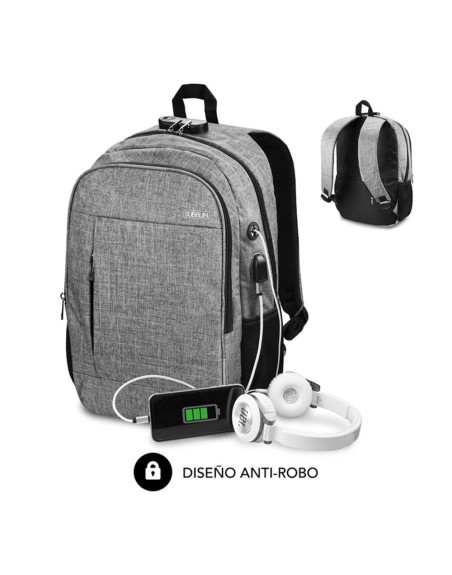 Mochila subblim urban lock para portatil 16 pulgadas gris