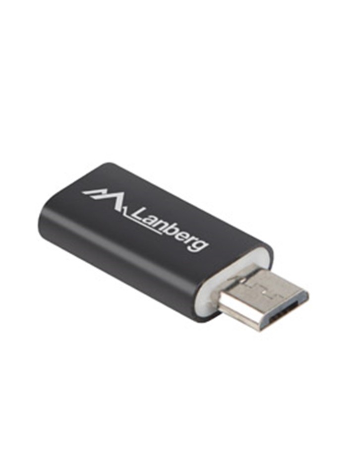 Adaptador lanberg usb 2.0 usb tipo c f - micro - b macho negro Adaptador lanberg usb 2.0 usb tipo c f - micro - b macho negro
