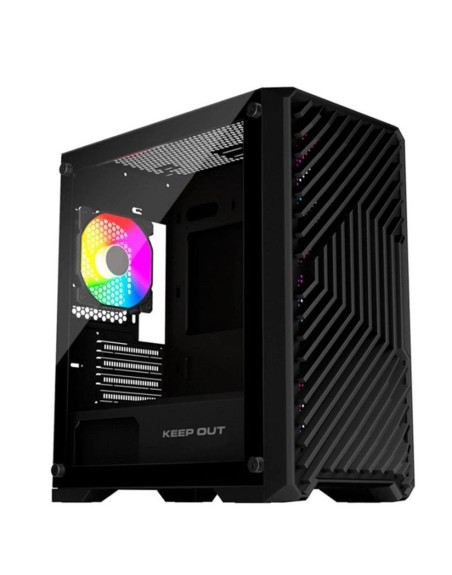 Caja ordenador gaming keep out xc - 220 glass matx argb cristal templado negro