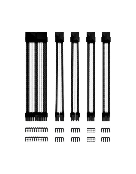 Kit de extension phoenix cables fuente de alimentacion 30cm 24 pines - 4 + 4 pines - 6 + 2 pines blanco y negro