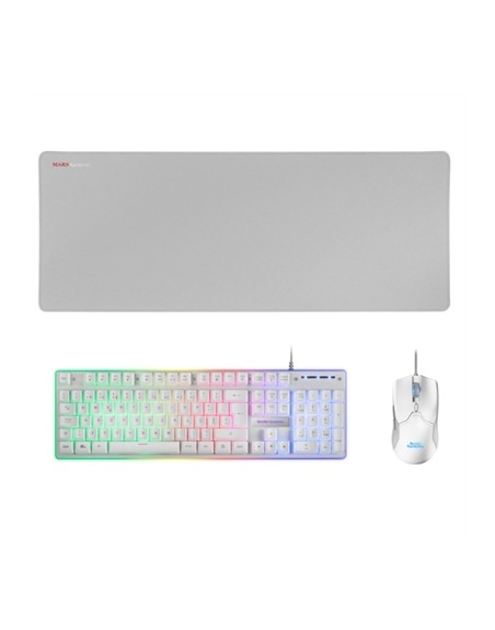 Kit teclado + raton mars gaming mcpxwpt rgb blanco + alfombrilla portugues