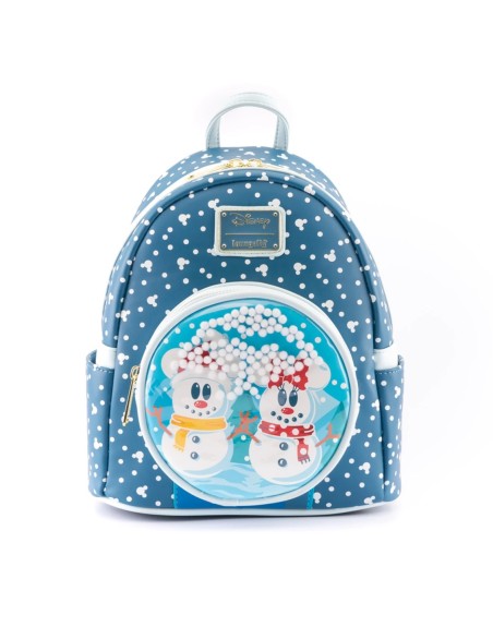 Mochila loungefly disney minnie y mickey muñecos de nieve