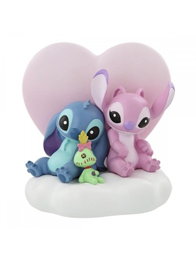 Figura iluminada enesco disney stitch y angel