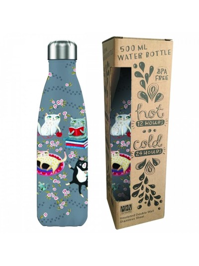 Botella isotermica enesco black crazy cats