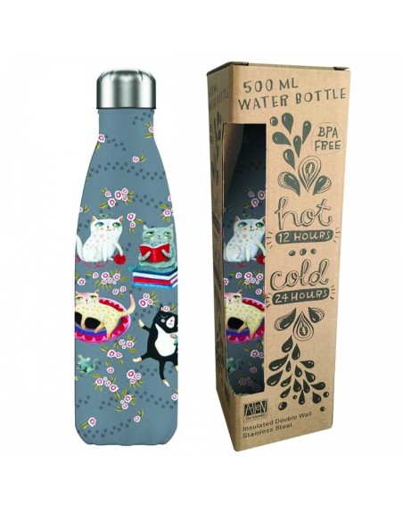 Botella isotermica enesco black crazy cats