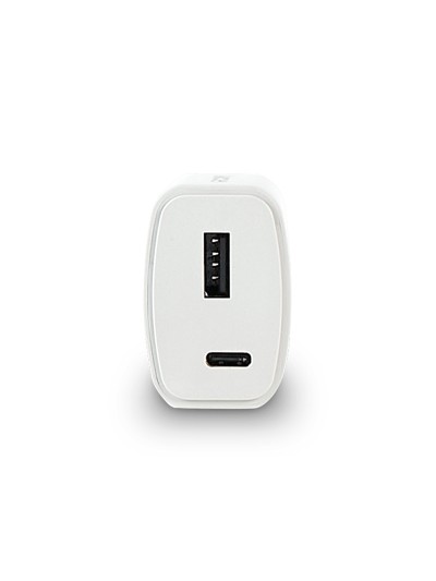 Cargador pared groovy 1 usb + 1usb-c color blanco