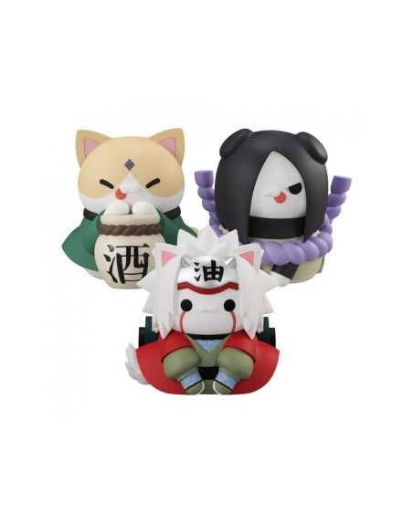 Pack figuras megahouse 3 unidades naruto megacat nyanto! gift incluido