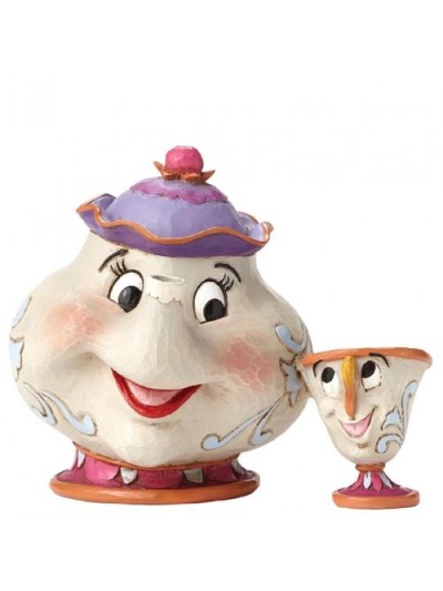 Figura enesco disney la bella y la bestia mrs potts & chip