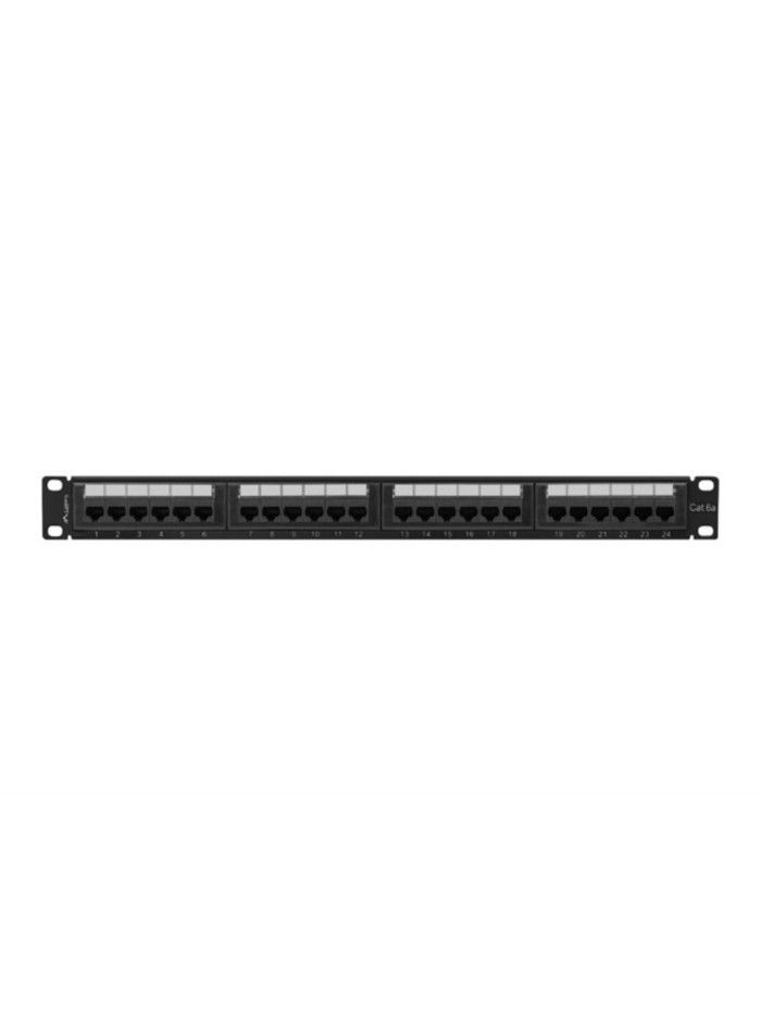 Patch panel lanberg 24 puertos 1u cat.6a utp 19 pulgadas negro Patch panel lanberg 24 puertos 1u cat.6a utp 19 pulgadas negro