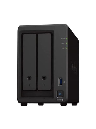 Servidor nas synology disk station ds723+ 2bay 2.6 ghz dc 2gb ddr4 2x gbe 1x usb3.2 gen i 1x esata