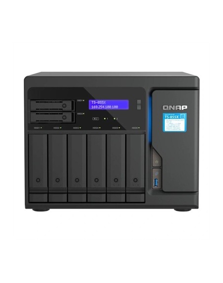 Servidor nas qnap ts - 855x - 8g nas 6+2 bay 2x2.5gbe 4xusb