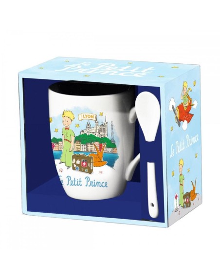 Taza de cerámica con cuchara enesco el principito