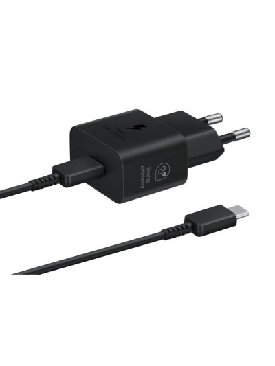 Cargador samsung ep - t2510xbegeu usb tipo c negro 25w cable incluido