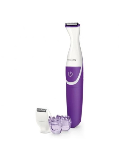 Depiladora perfiladora philips essential morado lavable - seco - 2 peines - cepillo de limpieza