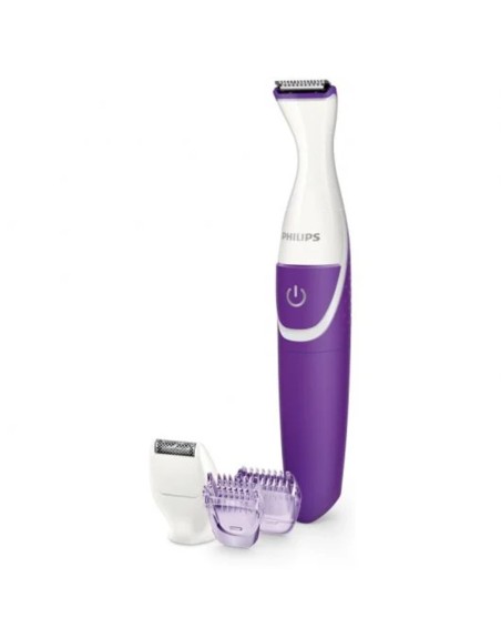 Depiladora perfiladora philips essential morado lavable - seco - 2 peines - cepillo de limpieza