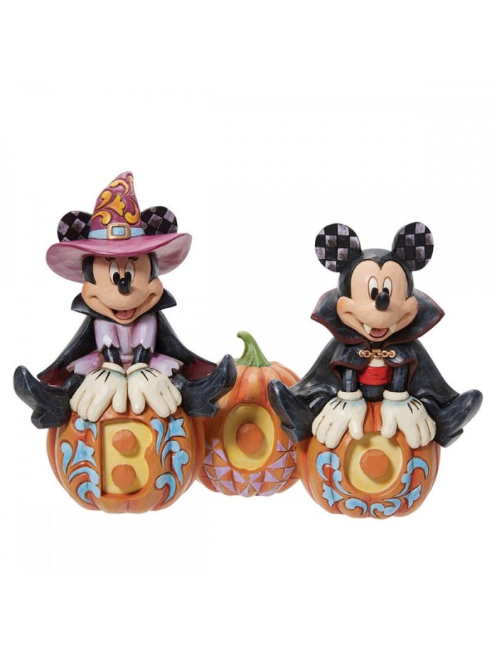 Figura enesco disney mickey y minnie sentados en calabazas Figura enesco disney mickey y minnie sentados en calabazas