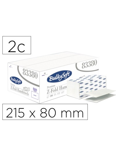 Toalla engarzada ofyhostel bulkysoft gofrada premium fold 2 capas plegado z 215 x 80 mm