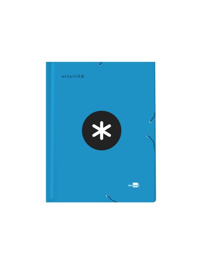 Carpeta liderpapel antartik clasificadora a4 12 departamentos gomas carton forrado color azul